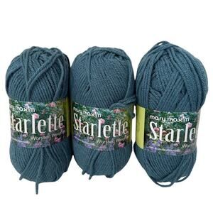 Mary Maxim Starlette Teal 100% Acrylic Yarn 180 Yards 2 Pack